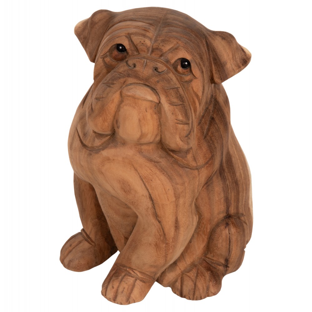 Διακοσμητικό δαπέδου "DOZER BULLDOG" από ξύλο σε φυσικό χρώμα 20x17x30