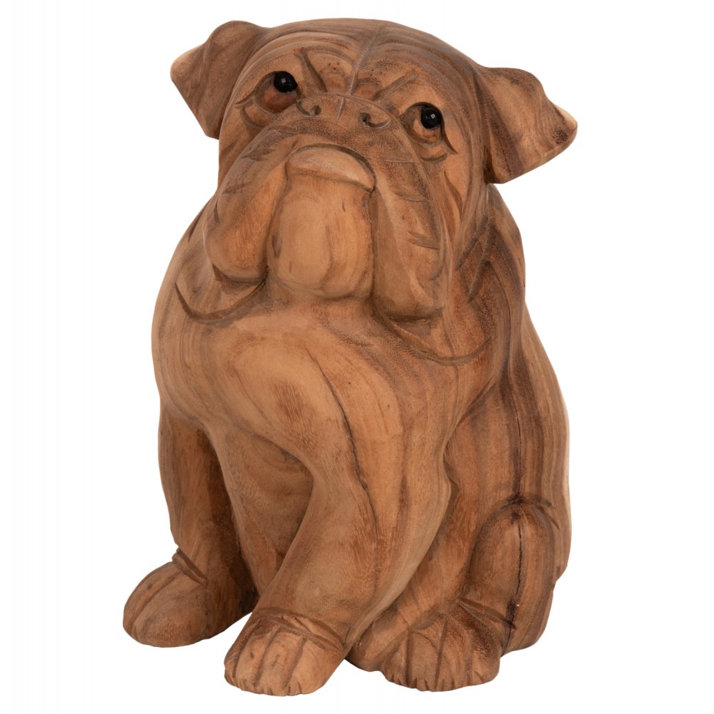 Διακοσμητικό δαπέδου "DOZER BULLDOG" από ξύλο σε φυσικό χρώμα 20x17x30