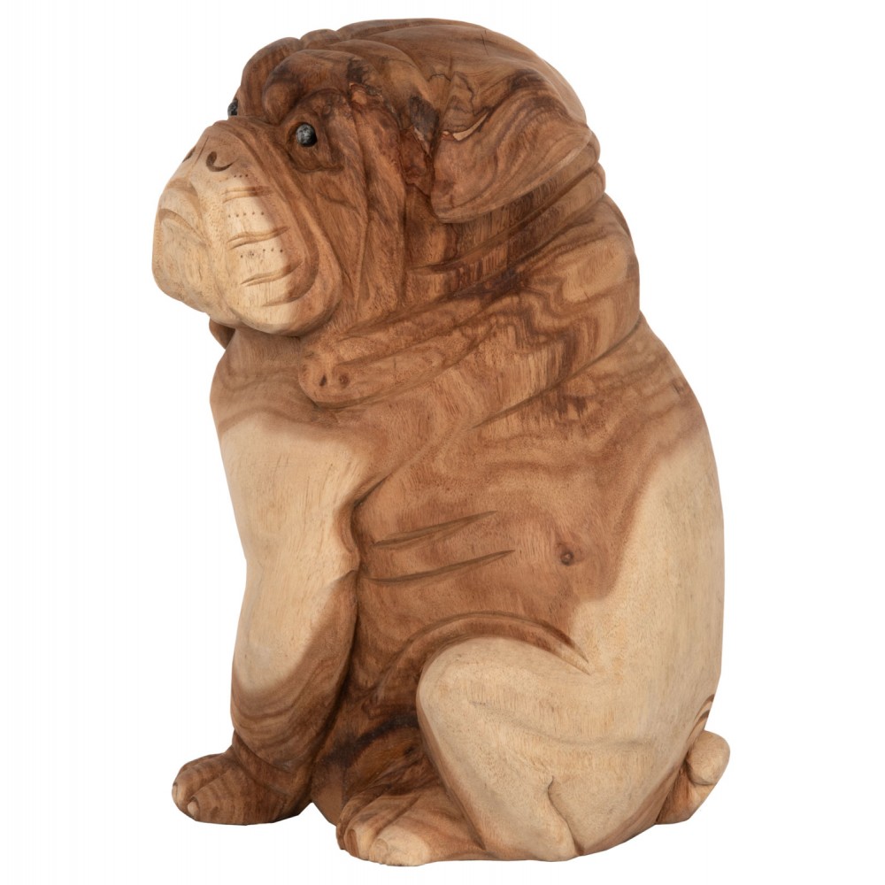 Διακοσμητικό δαπέδου "DOZER BULLDOG" από ξύλο σε φυσικό χρώμα 26x27x40