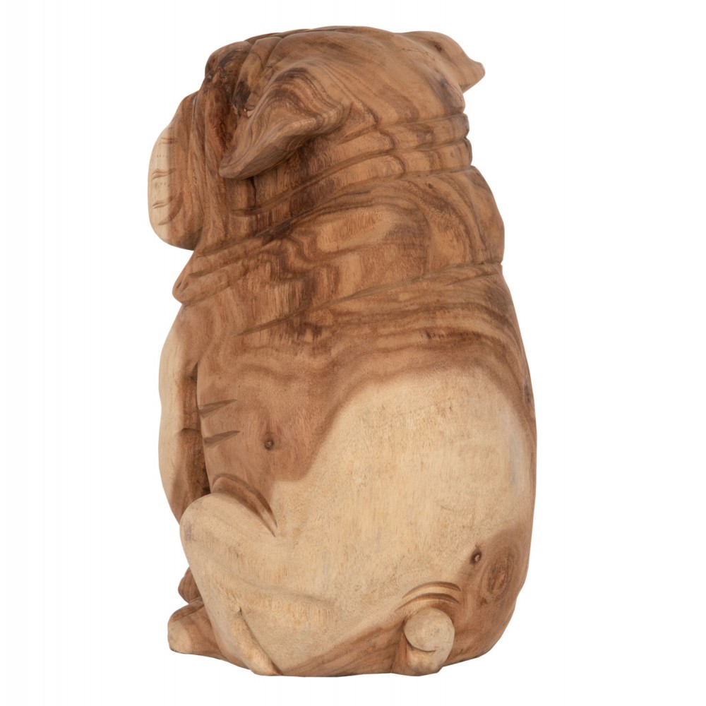 Διακοσμητικό δαπέδου "DOZER BULLDOG" από ξύλο σε φυσικό χρώμα 26x27x40