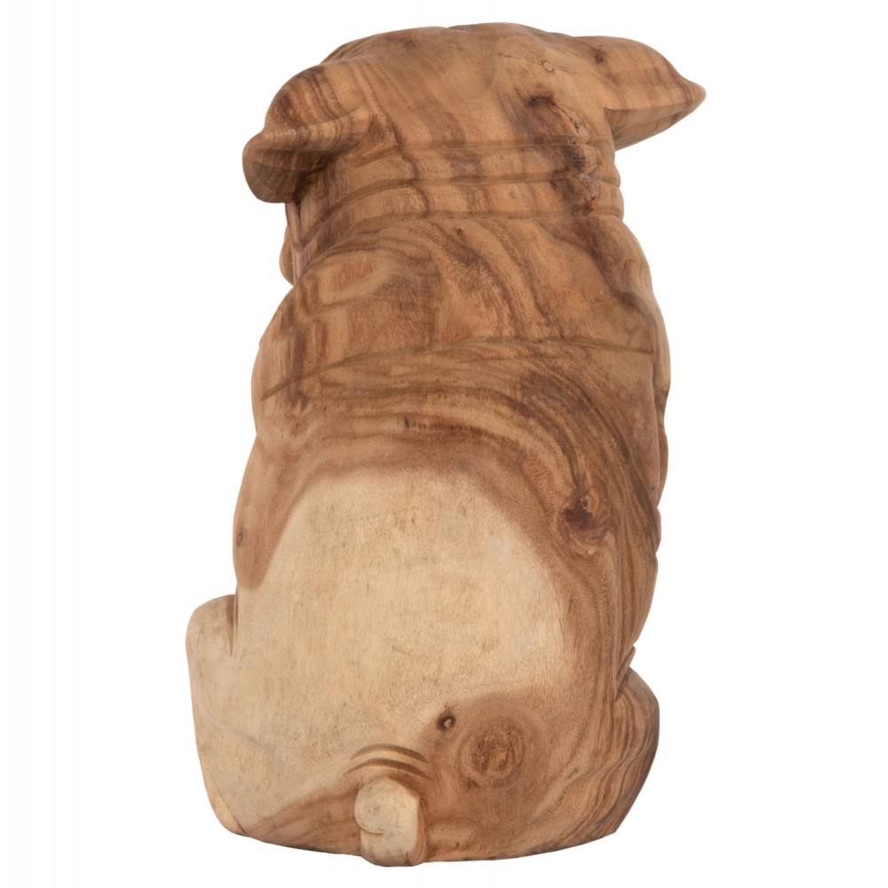 Διακοσμητικό δαπέδου "DOZER BULLDOG" από ξύλο σε φυσικό χρώμα 26x27x40