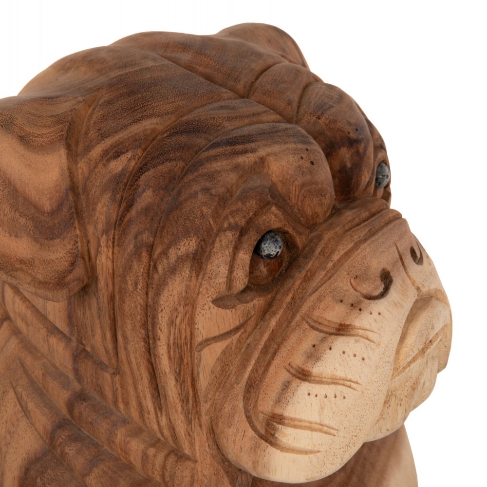 Διακοσμητικό δαπέδου "DOZER BULLDOG" από ξύλο σε φυσικό χρώμα 26x27x40