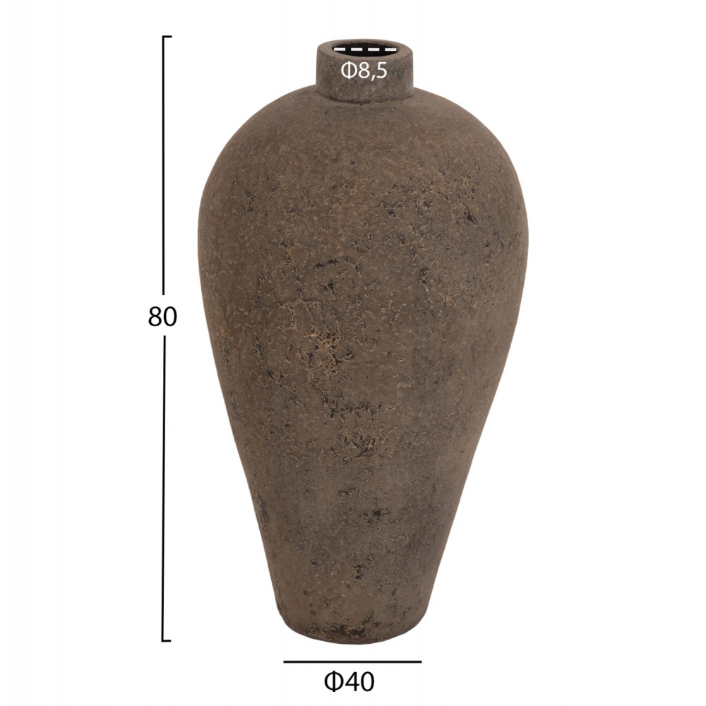 Διακοσμητικό βάζο δαπέδου σε χρώμα γκρί Φ40x80