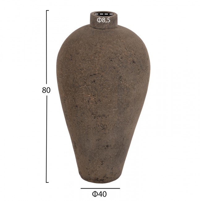 Διακοσμητικό βάζο δαπέδου σε χρώμα γκρί Φ40x80