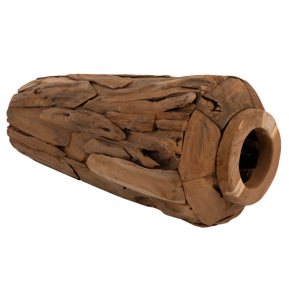 Διακοσμητικό βάζο δαπέδου από ξύλο σε χρώμα φυσικό Φ40x80