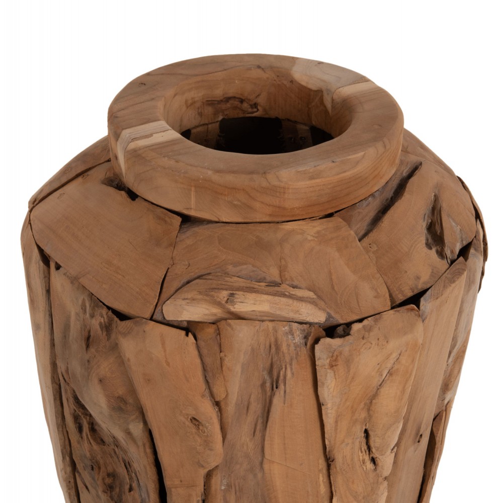Διακοσμητικό βάζο δαπέδου από ξύλο σε χρώμα φυσικό Φ40x80