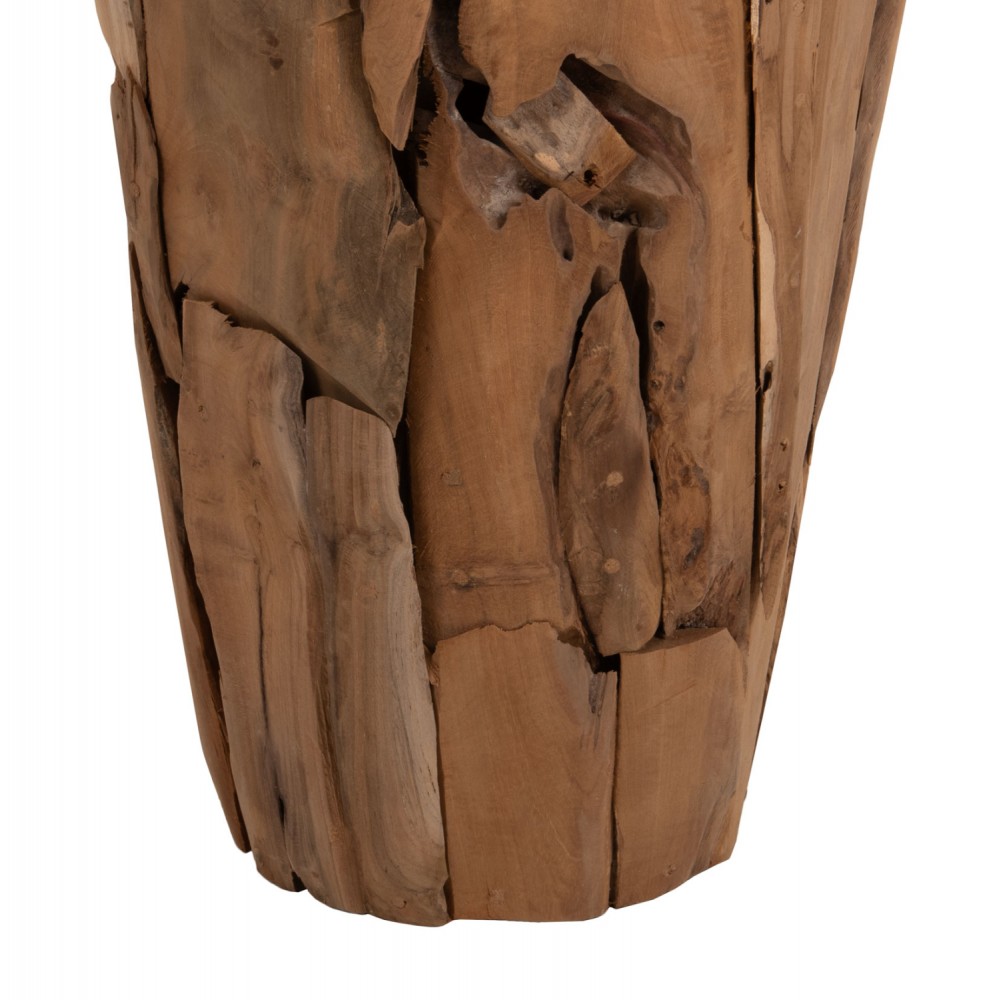 Διακοσμητικό βάζο δαπέδου από ξύλο σε χρώμα φυσικό Φ40x80