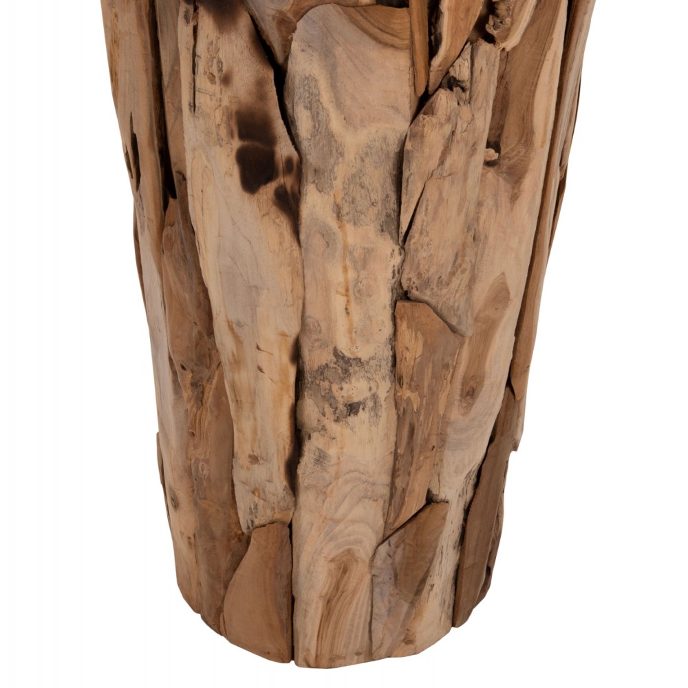 Διακοσμητικό βάζο δαπέδου από ξύλο σε χρώμα φυσικό Φ60x120