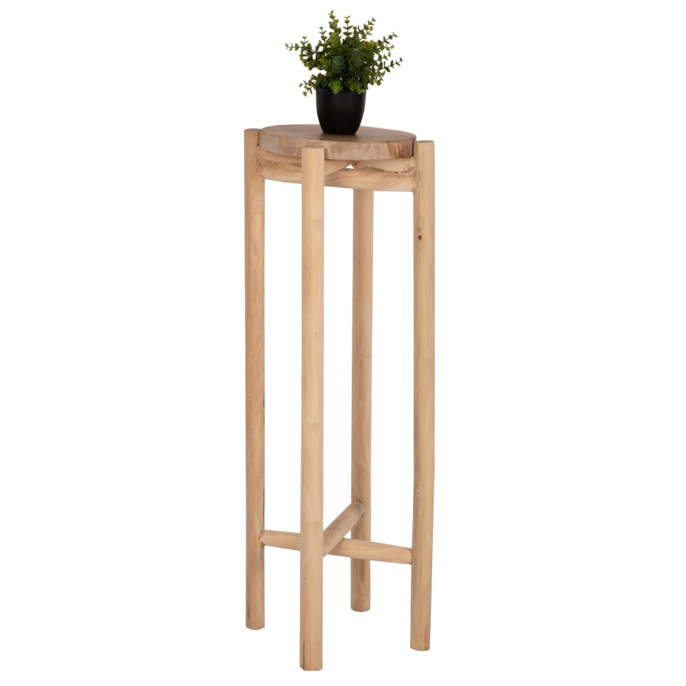 Ανθοστήλη "ΗOVER" από ξύλο σε φυσικό χρώμα Φ30x100