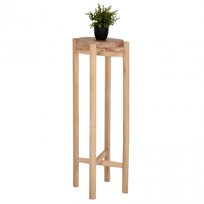 Ανθοστήλη "ΗOVER" από ξύλο σε φυσικό χρώμα Φ30x100