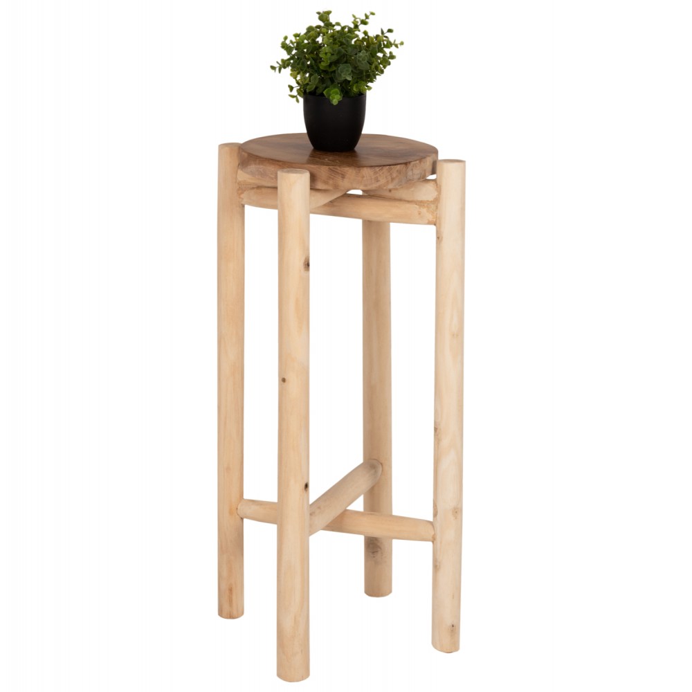 Ανθοστήλη "ΗOVER" από ξύλο σε φυσικό χρώμα Φ30x75,5