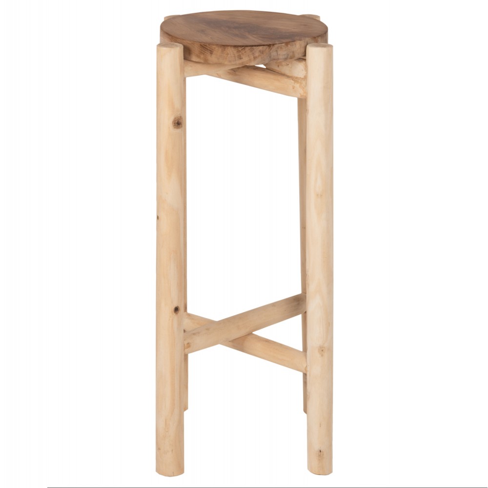 Ανθοστήλη "ΗOVER" από ξύλο σε φυσικό χρώμα Φ30x75,5