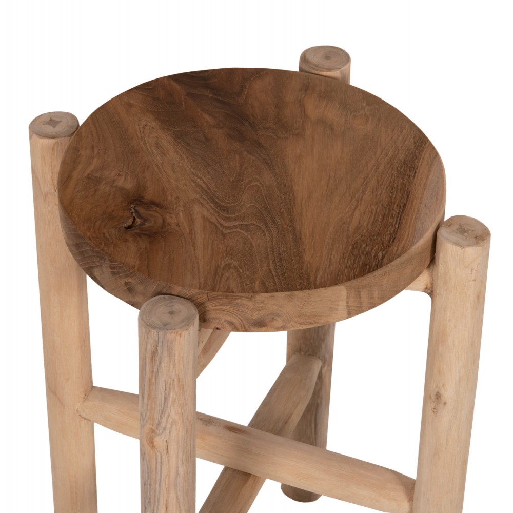 Ανθοστήλη "ΗOVER" από ξύλο σε φυσικό χρώμα Φ30x75,5