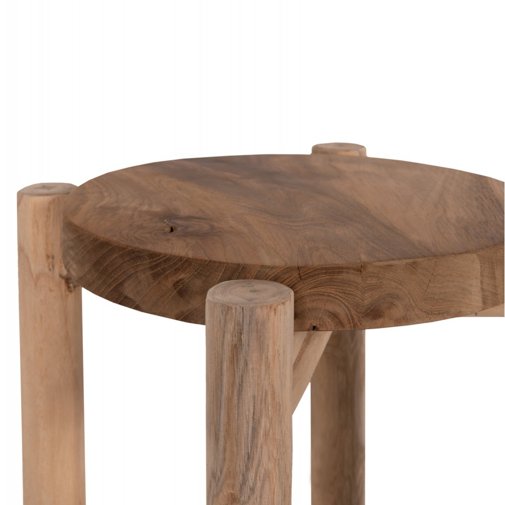 Ανθοστήλη "ΗOVER" από ξύλο σε φυσικό χρώμα Φ30x75,5