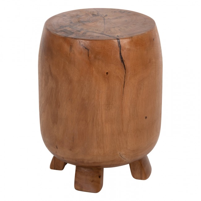 Σκαμπό "BOZZO" από ξύλο σε φυσικό χρώμα Φ34x46