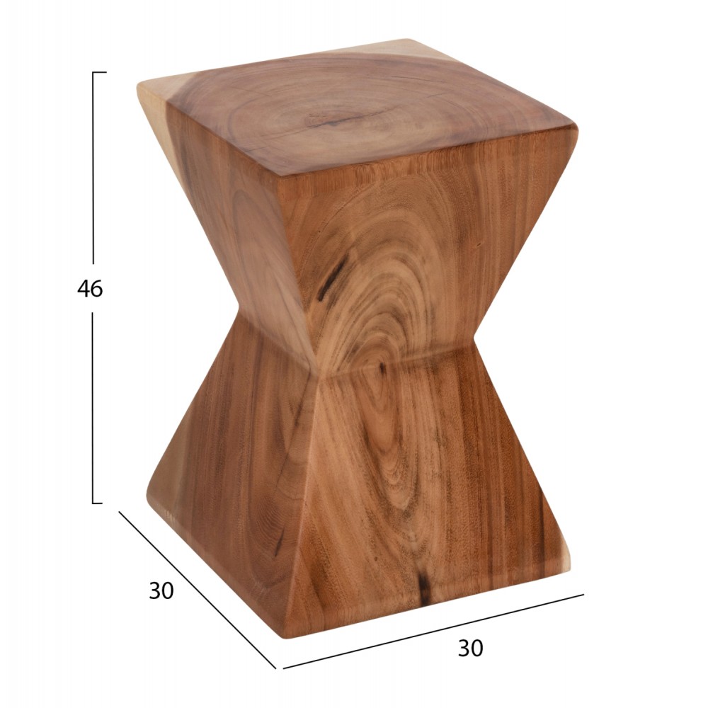 Σκαμπό βοηθητικό "ANVIL" από ξύλο σε χρώμα φυσικό 30x30x46