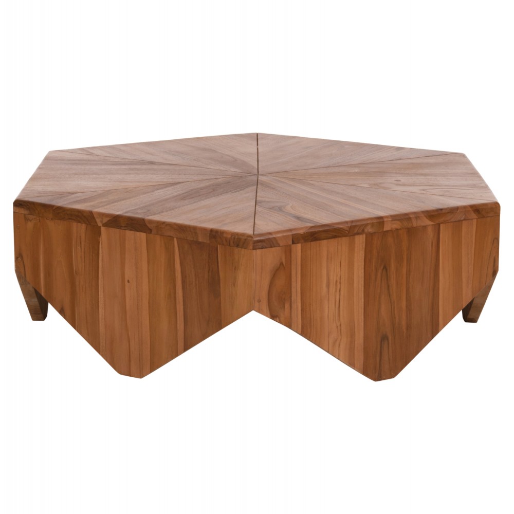 Τραπέζι σαλονιού "HEXAGON" από ξύλο σε χρώμα φυσικό 114x99x34