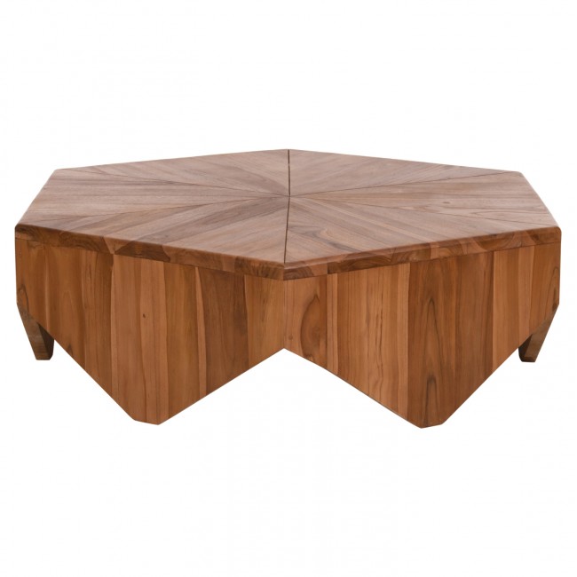 Τραπέζι σαλονιού "HEXAGON" από ξύλο σε χρώμα φυσικό 114x99x34