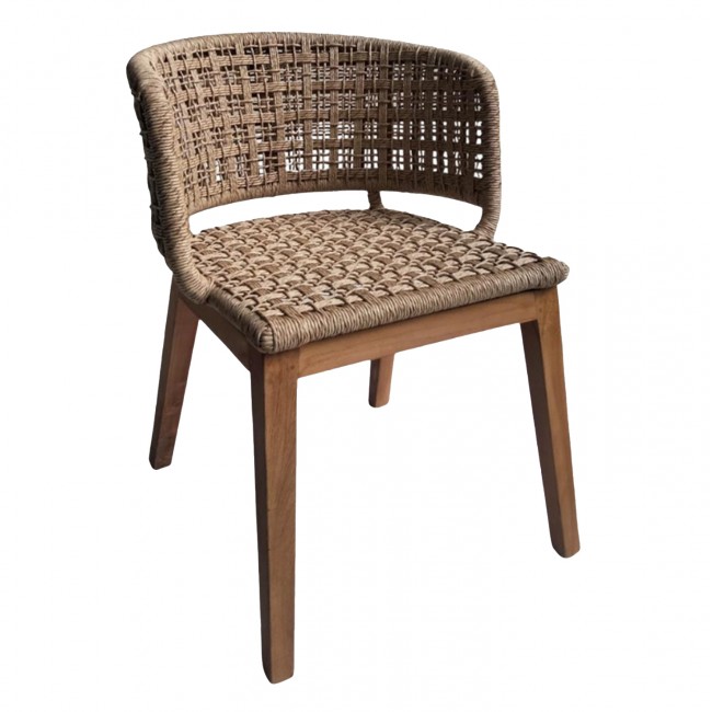 Πολυθρόνα "FARLEY" από ξύλο/σχοινί σε φυσικό χρώμα 57x58x86