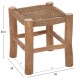 Σκαμπό "LONDER" από ξύλο/σχοινί σε φυσικό χρώμα 38x38x40,5