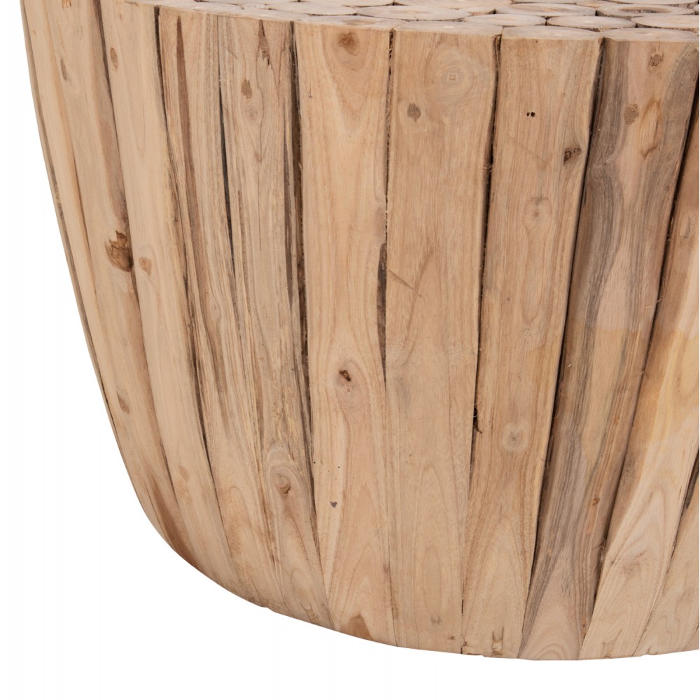 Τραπέζι σαλονιού από μασίφ σε χρώμα φυσικό Φ80x46