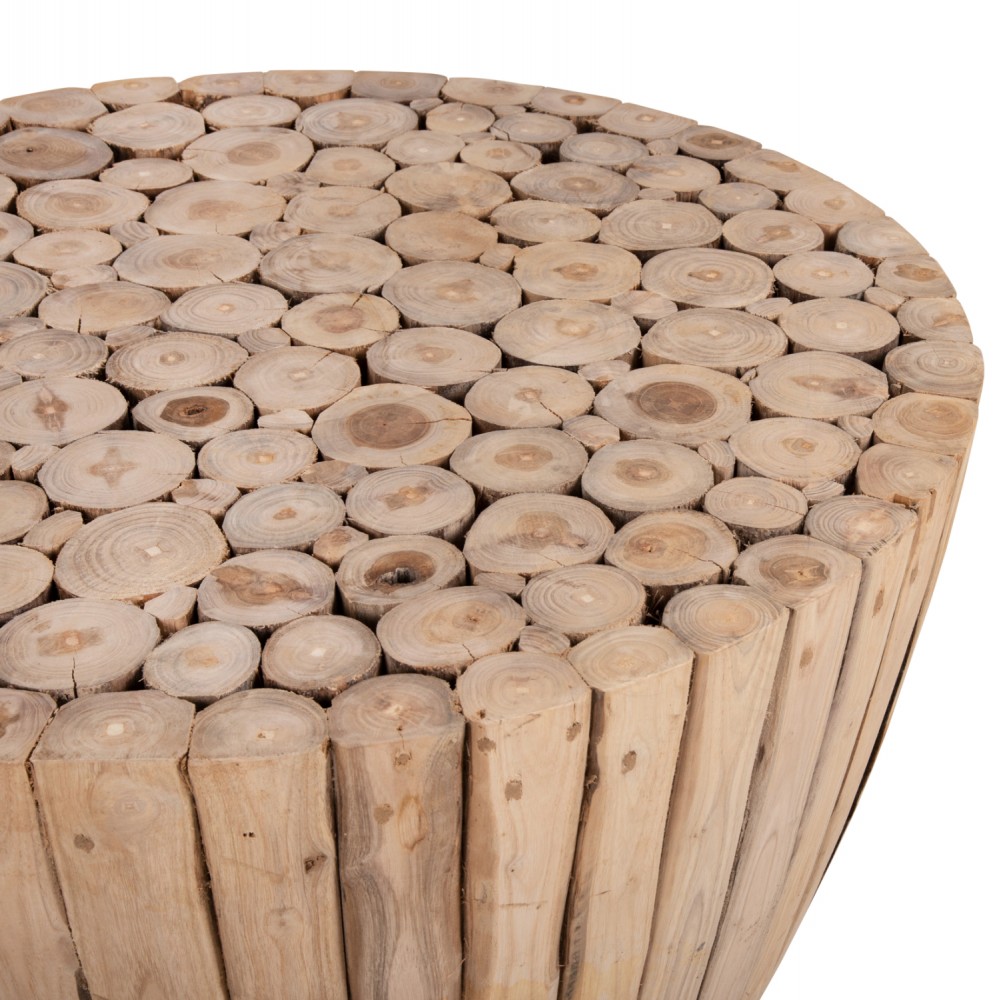 Τραπέζι σαλονιού από μασίφ σε χρώμα φυσικό Φ80x46