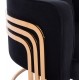 Πολυθρόνα "TIANA" από ύφασμα/μέταλλο σε χρώμα μαύρο/χρυσό 80x70x68