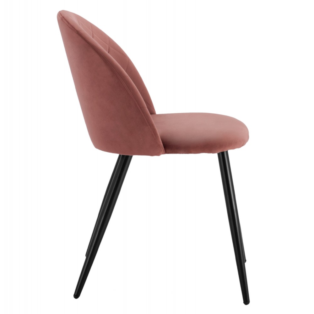 Καρέκλα τραπεζαρίας "ODED" από βελούδο/μέταλλο σε χρώμα σάπιο μήλο/μαύρο 49x57x79