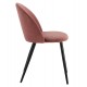 Καρέκλα τραπεζαρίας "ODED" από βελούδο/μέταλλο σε χρώμα σάπιο μήλο/μαύρο 49x57x79