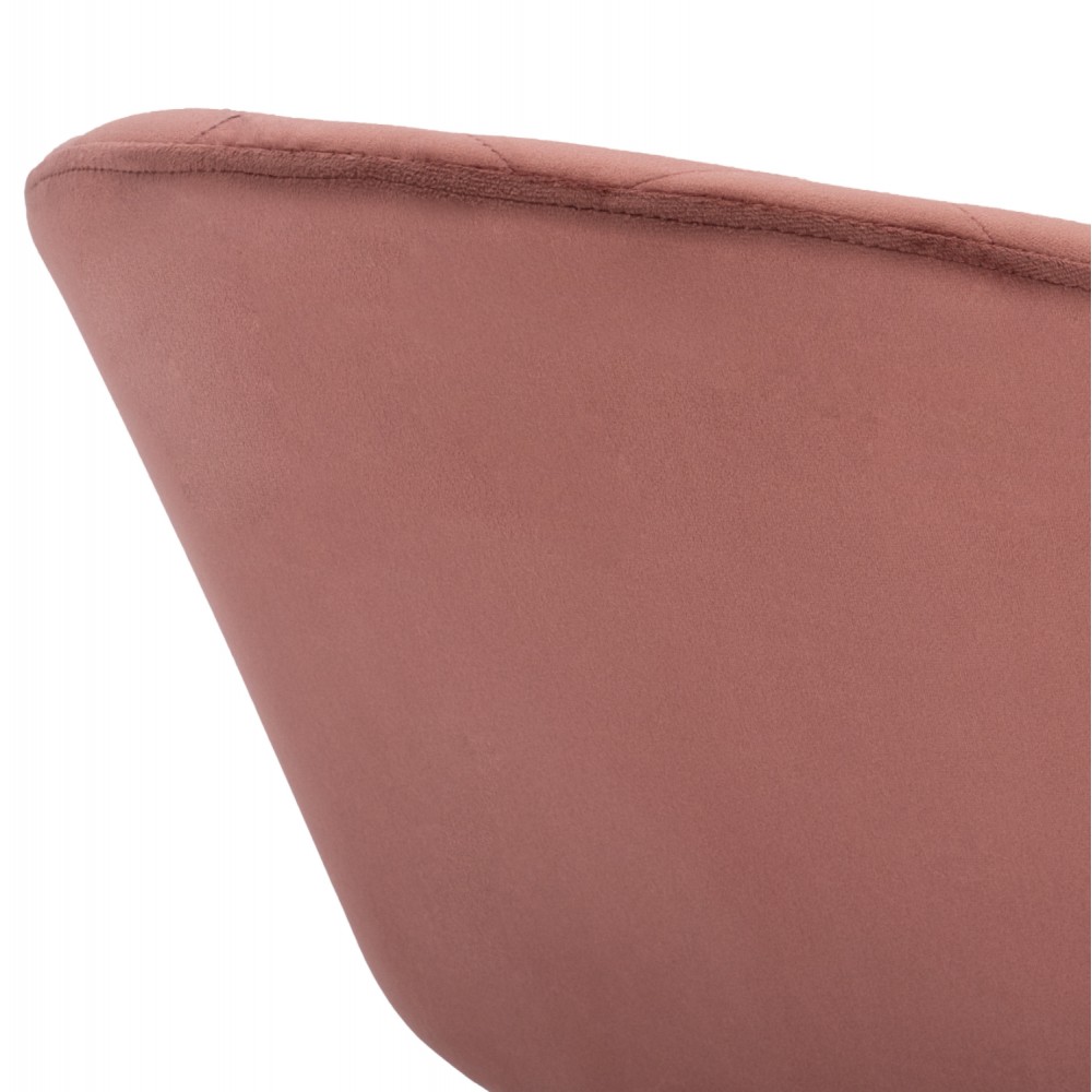 Καρέκλα τραπεζαρίας "ODED" από βελούδο/μέταλλο σε χρώμα σάπιο μήλο/μαύρο 49x57x79