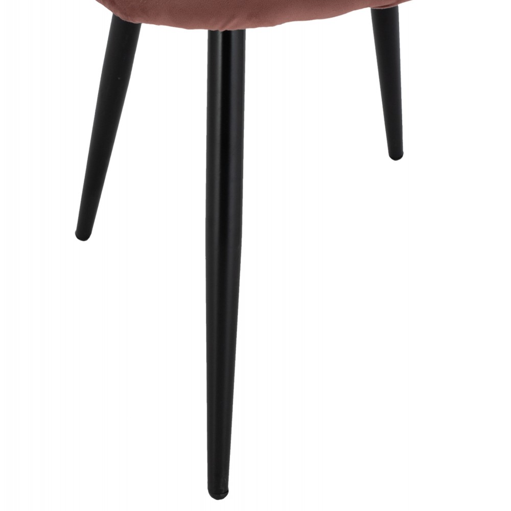 Καρέκλα τραπεζαρίας "ODED" από βελούδο/μέταλλο σε χρώμα σάπιο μήλο/μαύρο 49x57x79