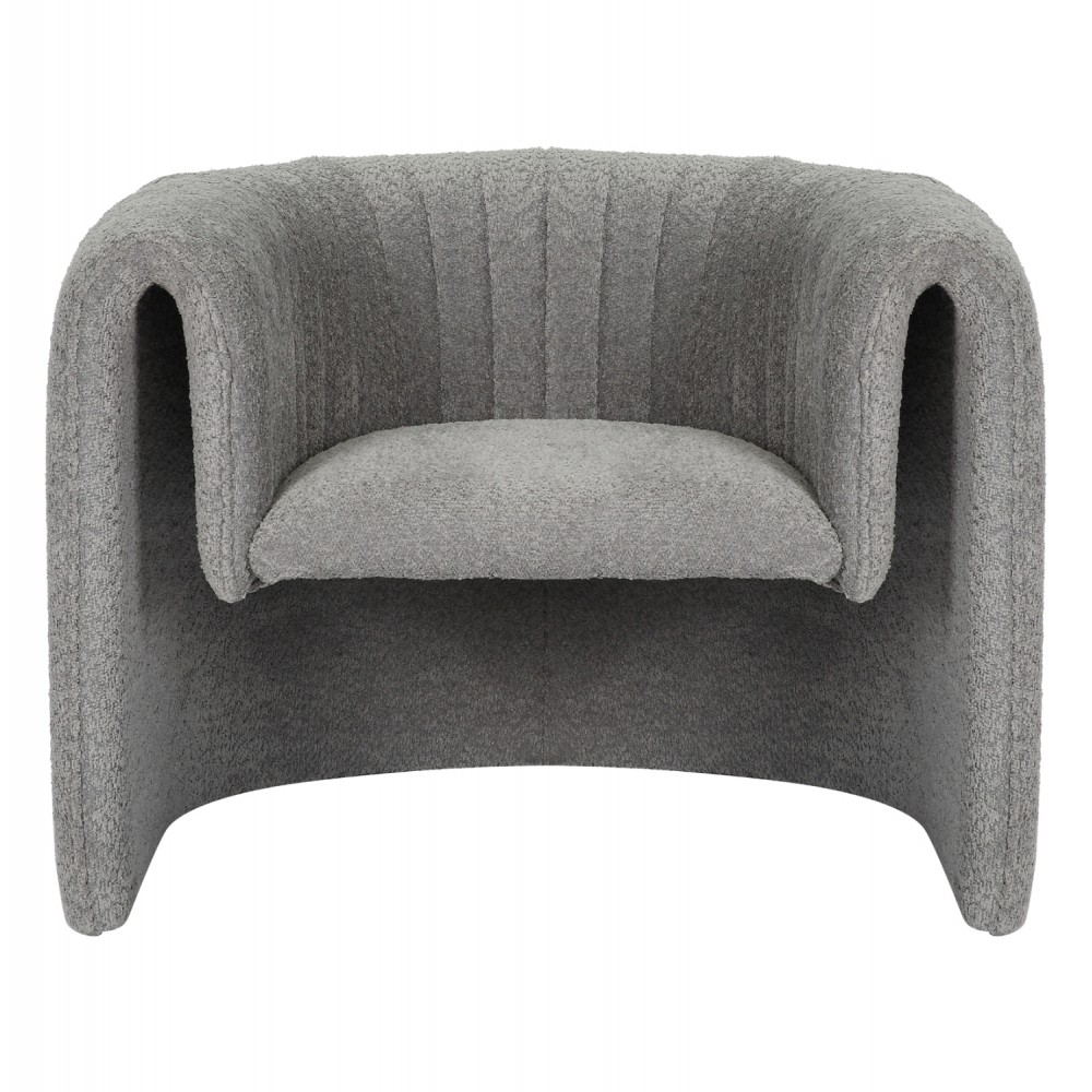 Πολυθρόνα "RIKER" από ύφασμα/μέταλλο σε γκρί χρώμα 92x74x69