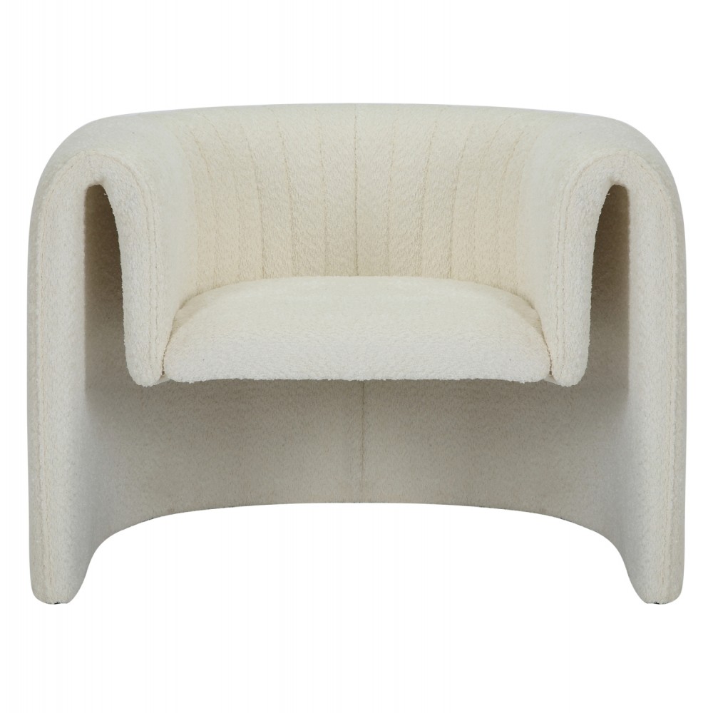 Πολυθρόνα "RIKER" από ύφασμα/μέταλλο σε λευκό χρώμα 92x74x69