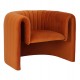 Πολυθρόνα "RIKER" από βελούδο/μέταλλο σε πορτοκαλί χρώμα 92x74x69