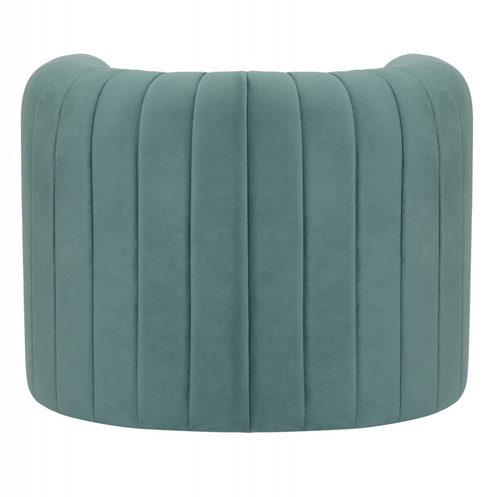 Πολυθρόνα "RIKER" από βελούδο/μέταλλο σε χρώμα μέντας 92x74x69