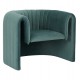 Πολυθρόνα "RIKER" από βελούδο/μέταλλο σε χρώμα μέντας 92x74x69