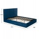 Κρεβάτι "BRILEY" με αποθηκευτικό χώρο από ύφασμα βελούδο σε χρώμα μπλέ 160x200