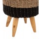 Σκαμπό "BEAM" από ψάθα/ξύλο σε φυσικό/μαύρο χρώμα Φ43x45