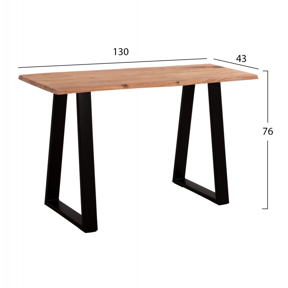 Κονσόλα "SOFIA SLIM" από μασίφ ξύλο σε φυσικό χρώμα 130X45X76