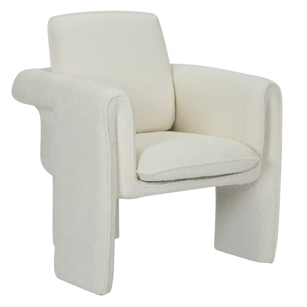 Πολυθρόνα "CRUSHER" από ύφασμα/μέταλλο σε χρώμα λευκό 82x78x87