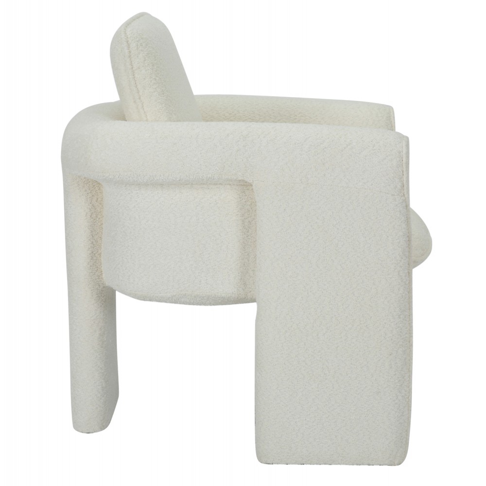 Πολυθρόνα "CRUSHER" από ύφασμα/μέταλλο σε χρώμα λευκό 82x78x87