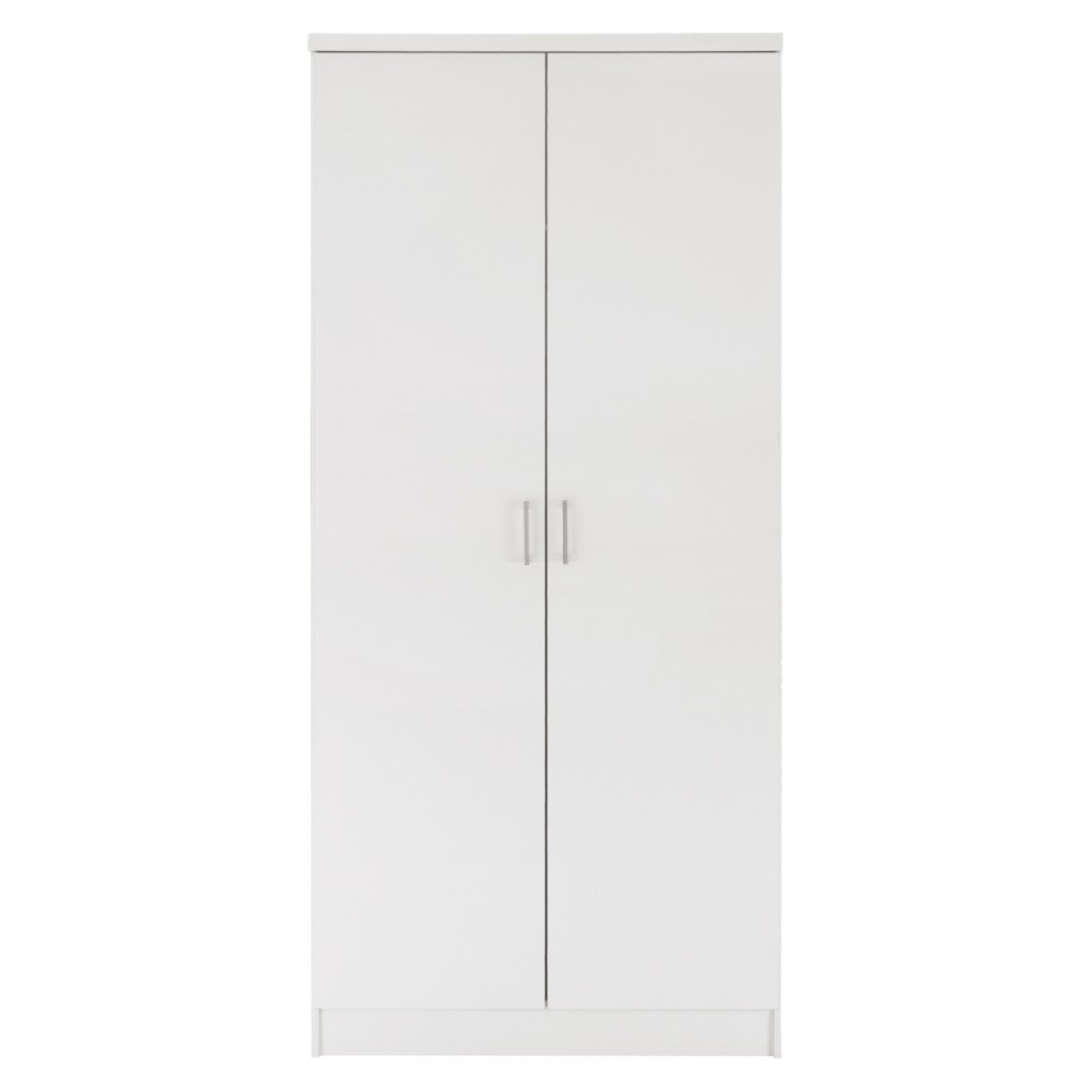 Ντουλάπα δίφυλλη "JENNA" σε χρώμα λευκό 80x43x181