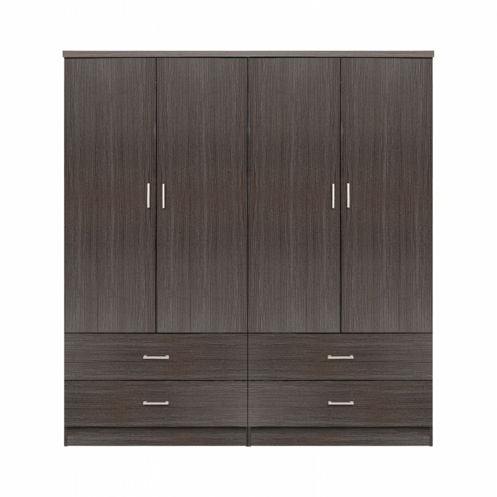 Ντουλάπα τετράφυλλη σε χρώμα Zebrano 160X42X181