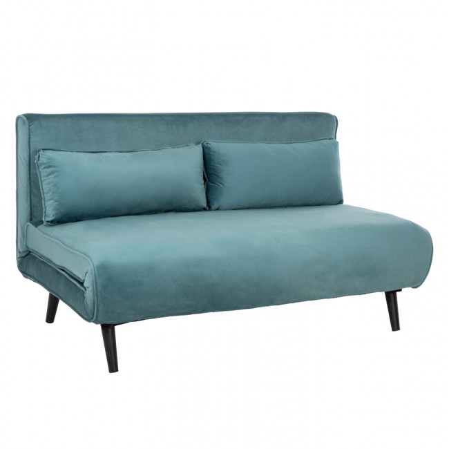 Καναπές κρεβάτι "ASMA" από βελούδο σε χρώμα μέντας 140x75x89