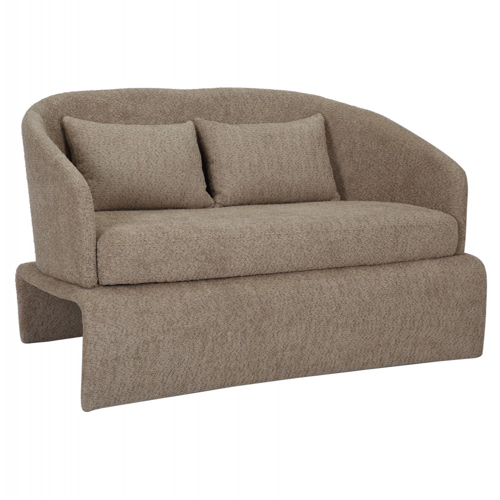 Καναπές "BEVY2" διθέσιος από ύφασμα/μέταλλο σε χρώμα μπέζ 128x72x74