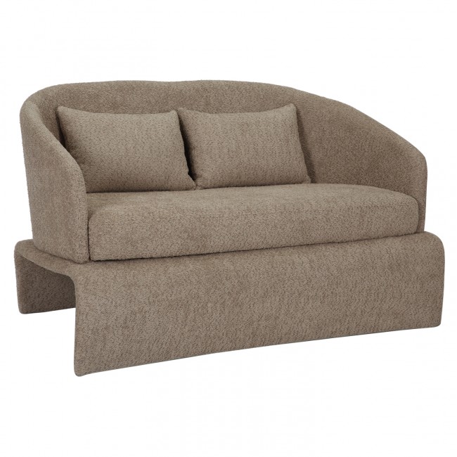 Καναπές "BEVY2" διθέσιος από ύφασμα/μέταλλο σε χρώμα μπέζ 128x72x74