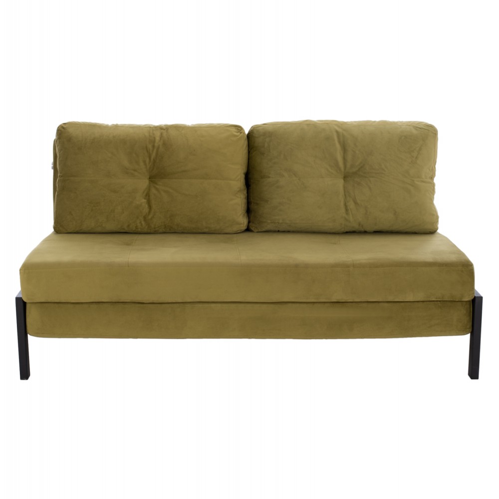 Καναπές κρεβάτι από βελούδο σε χρώμα λαδί 150x87x79