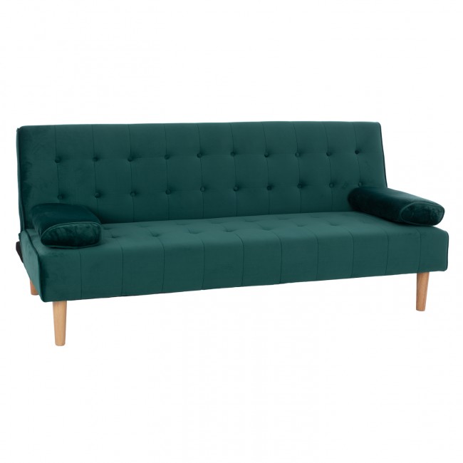 Καναπές κρεβάτι "WANDA" από βελούδο σε χρώμα κυπαρισσί 188x83x83