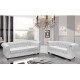 Σετ σαλονιού "CHESTERFIELD" από PU σε χρώμα λευκό ματ 208x90x73