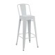 Κάθισμα για σκαμπό "MELITA" από τεχνόδερμα σε λευκό χρώμα 27,5Χ27,5